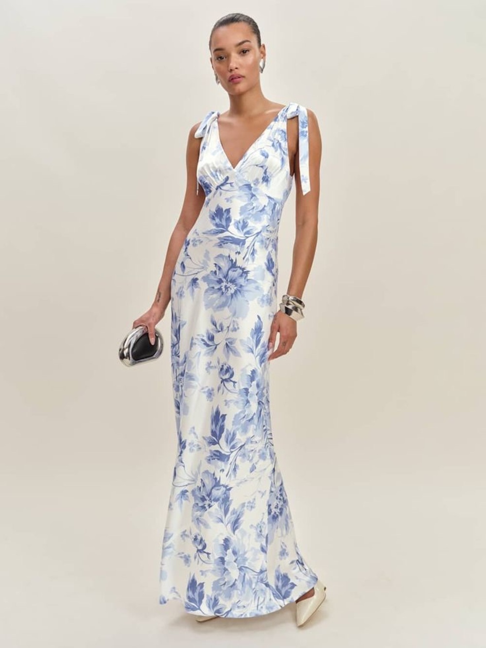 REFORMATION Pernille Silk Dress in Meringue M
